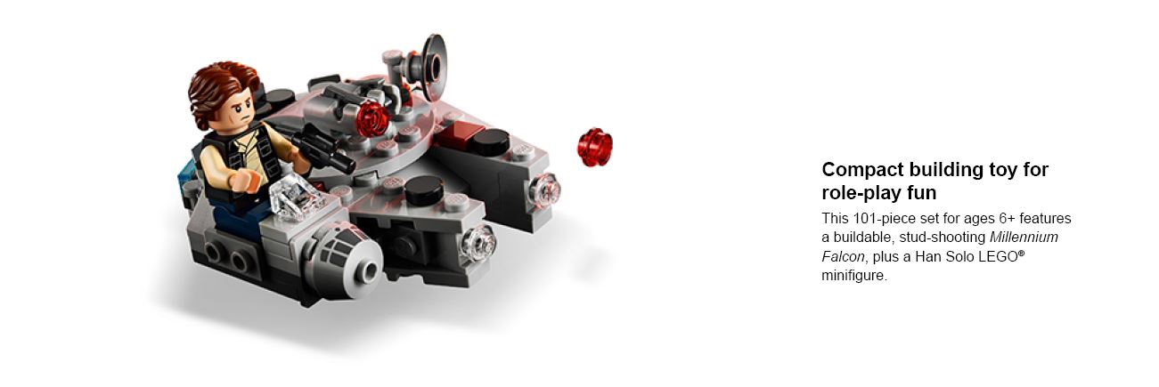 Lego millennium falcon microfighter han sales solo